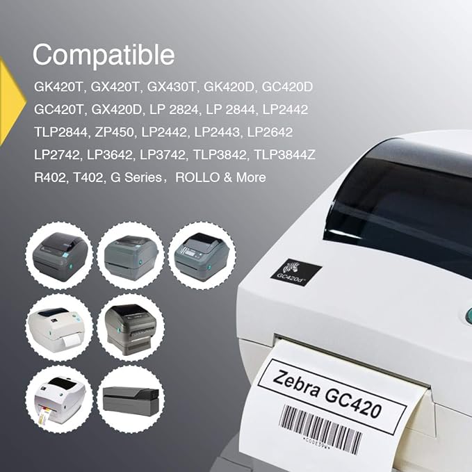 BETCKEY - 4" x 1" (102 mm x 25 mm) Multipurpose Labels Compatible with Zebra & Rollo Label Printer,Premium Adhesive & Perforated [1 Rolls, 1375 Labels]