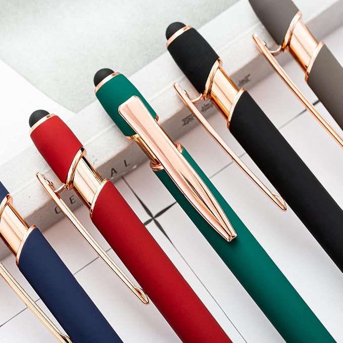 Custom Engraved Ballpoint Pens Bulk, Personalized with Name/Logo, Black or Blue Ink, Smooth Writing for Office, School, Business, Church, Reunion 10 Pcs Green