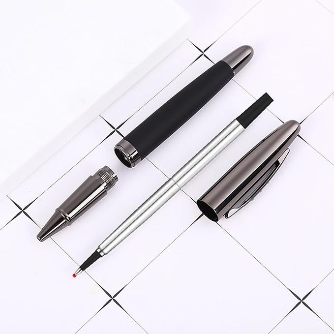 DunBong Quink Ink Rollerball, Compatible with Parker Rollerball Pens, 0.5mm Fine Point, Blue Ink Refill Pack of 5, Replaceable Gel Ink Pen Refills, Smooth Writing (Blue-0.5mm)