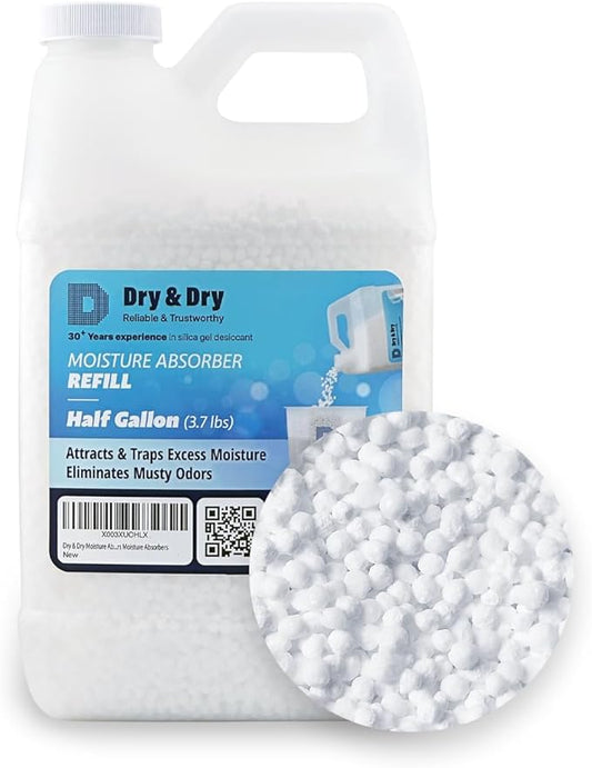 Dry & Dry Moisture Absorbers Refill Beads (3.7 LBS) - Fragrance Free, Moisture Absorber Refill