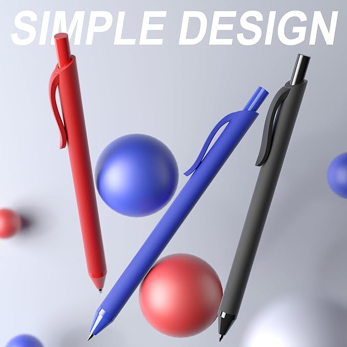 50 Pack Blue Ink Pens - Bulk Pens, 1.0MM Medium Point Ballpoint Pens, Smooth Writing No Bleed Retractable Ball Point Pen (Blue)