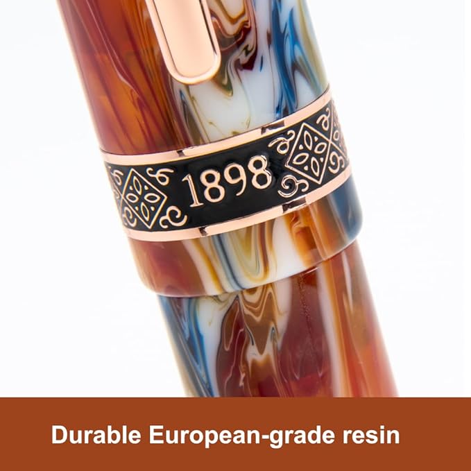 Conklin 1898 Fountain Pen, Misto Orange - Extra Fine Nib | Luxury Writing Instrument with Unique Resin Blend | JoWo Stainless Steel Nib Made in Germany | Ideal for Pen Enthusiasts