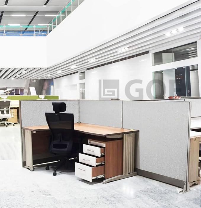 GOF Freestanding L Shaped Office Partition, Large Fabric Room Divider Panel, 30" D x 60" W x 60" H