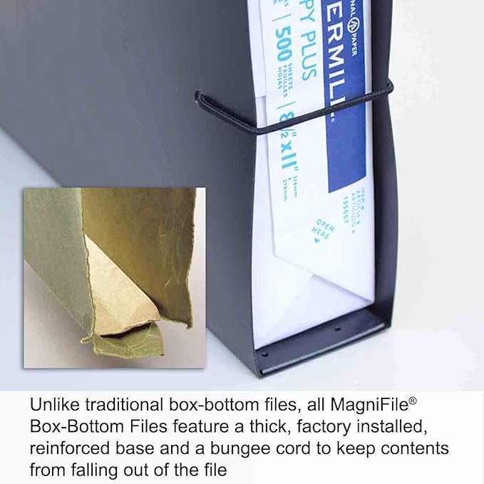 Ultimate Office MagniFile Extra-Capacity Hanging File Folders, 1/2" Box-Bottom, Letter Size, Feature A Wrap- Around Bungee Security Cord (Set of 4)