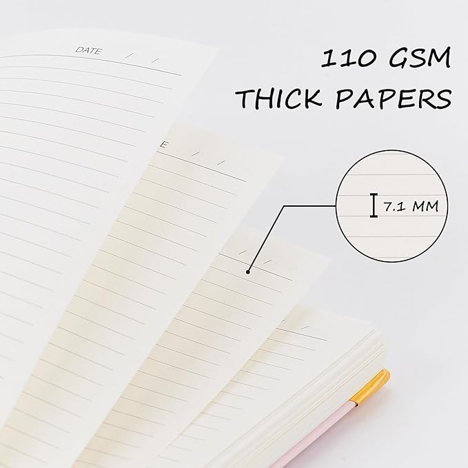 Spiral Notebook, Hardcover 8.5 x 11 IN College Ruled Notebooks, 300 Pages Notebooks for Work and School, 110 GSM Thick Papers Journals for Writing, Office Supplies for Women and Men Black