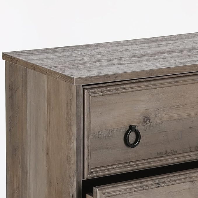 LGHM Modern 4 Drawer Dresser, Dressers for Bedroom, Tall Chest of Drawers Closet Organizers and Storage for Clothes - Easy Pull Handle, Textured Borders Drawers for Living Room, Hallway, Gray