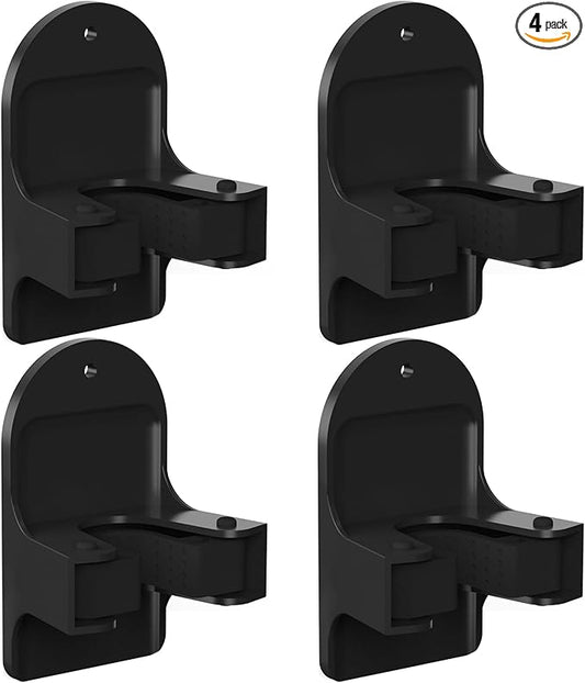 Broom Holder Wall Mount (Black 4 Count), Broom Holder, Broom and Mop Organizer Wall Hanging, Mop and Broom Holder Wall Mount, Broom Organizer Wall Mount for Home, Kitchen, Garage Storage