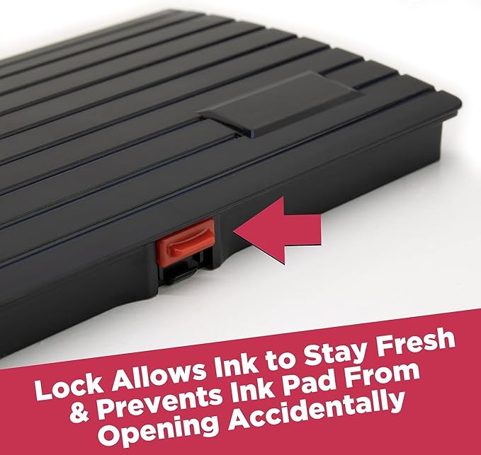 Large Premium Red Ink Stamp Pad - 3" by 6" - Quality Felt Pad - Case with Closing snap