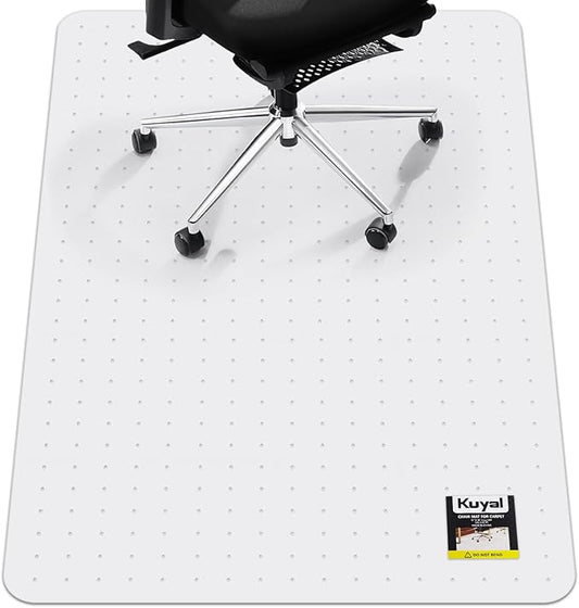 Kuyal Office Chair Mat for Carpet, 32x55 Clear Heavy Duty Computer Chair Mat, Under Desk Protector Carpeted Floors Mat, Easy Chair Movement,Ship Flat