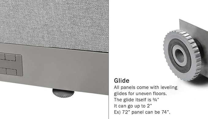 GOF Freestanding L Shaped Office Partition, Large Fabric Room Divider Panel, 30" D x 60" W x 72" H