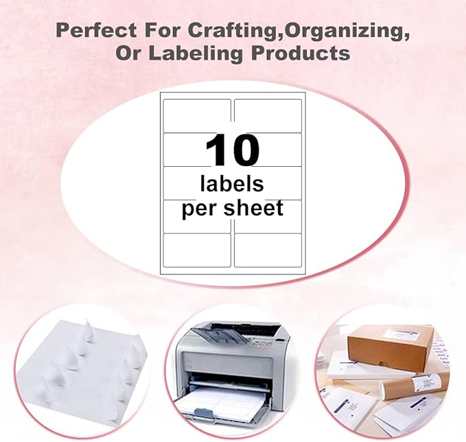BESTEASY 10-UP Address Labels,/Address Mailing Labels 1000 Sheets Shipping Sticker Labels Compatible Laser/Ink Jet Shipping Labels(10000 Labels)