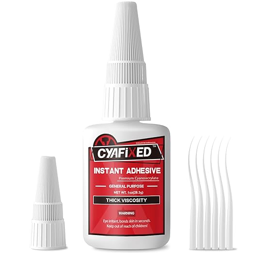 Super Glue Liquid, Instant Clear Cyanoacrylate Thick Viscosity Adhesive, Food Safe CA Glue for Shoe Sole Repair Leather Ceramic Plastic Glass Metal Wood Aquarium Porcelain Rubber Pottery Model Craft
