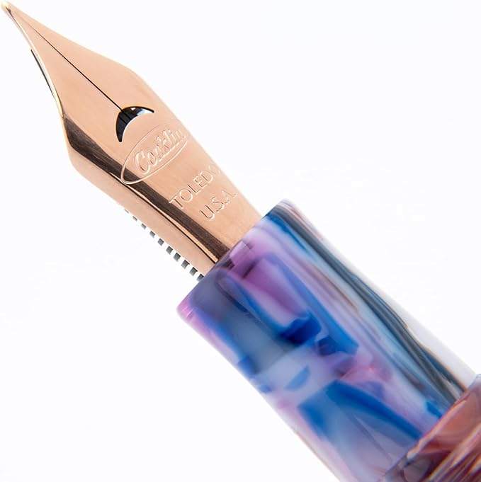 Conklin 1898 Fountain Pen, Misto Purple - 14KT Gold Medium Nib | Unique Resin Pen with 14KT Gold Nib | JoWo Stainless Steel Nib Made in Germany | Ideal Gift for Professionals