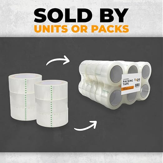 WOD CST20WBA Clear Packing Tape - 2" in. x 60 Yards Per Roll (36 Rolls) - Strong Heavy-Duty Industrial Shipping Box Packaging Tape for Moving, Office, & Storage