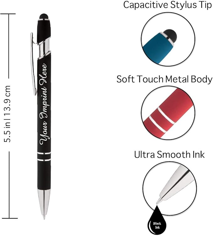 Up to 500 Pcs Custom Pens Bulk | Rainbow of Colors | Soft-Touch Metal Black Ink Personalized with Name or Message (Orange, 250 pcs)