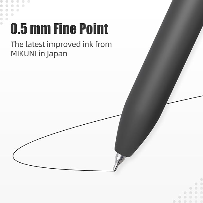 KALARA Aesthetic Gel Ink Pens, 0.5mm Fine Point for Smooth Writing, 6 Pens, No Smear & Bleed Quick Dry, Retractable, Ideal for Journaling and Note-Taking, Stylish Office and School Supplies
