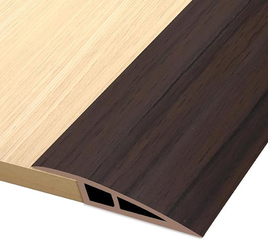Vinyl Door Threshold Flooring Transition Strip Self Adhesive Carpet Edging Strip for Laminate Doorway Edge Threshold from 2/5" to 3/5" (Brown Wood Grain, 3.3 Ft)