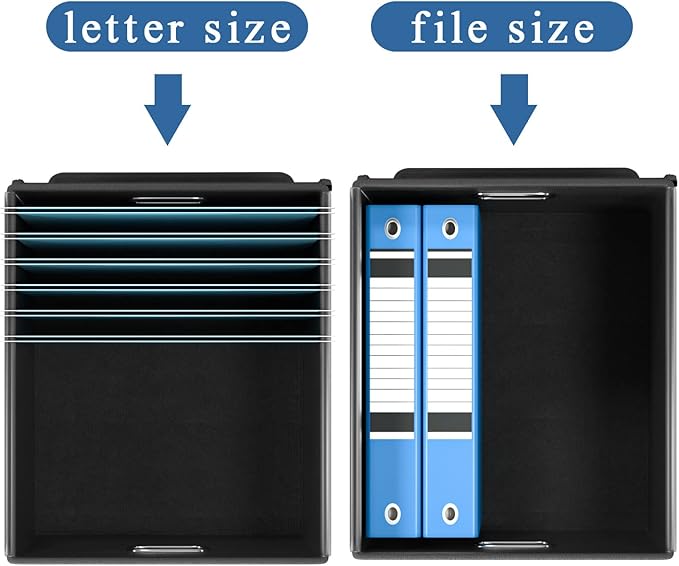 Huolewa Upgrade Portable File Organizer Box with Lid,Large Linen Hanging Office Document Storage Box with Lid,Collapsible Filing&Storage Box for Office/Decor/Home-14.9x12.7x10.8in,1pk-without folders