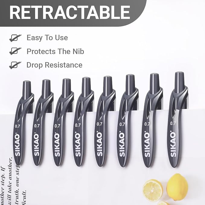 Gray Gel Pens Bulk 30 Pack Gray Pens Fine Point Smooth Writing No Smudge, CLOUD TOUCH Grip 0.7mm Black Gel Ink, Retractable Rollerball Pens for Server Office School, Lapiceros (GRAY)