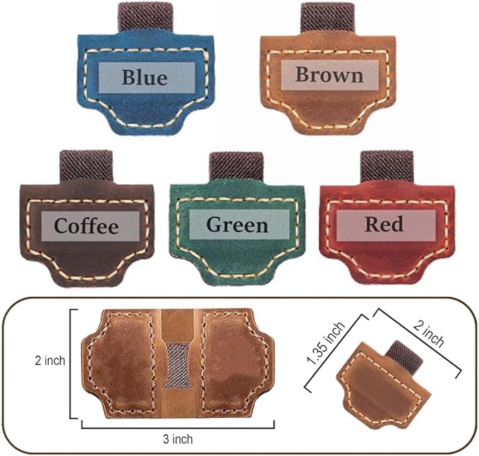 Custom Bookmark with Pen Holder with 26 Letters Personalized Magnetic Leather Book Mark, Customized Name Book Marker Clip with Initial for Men Women, Gifts for Book Lovers, Readers, (Red, I)