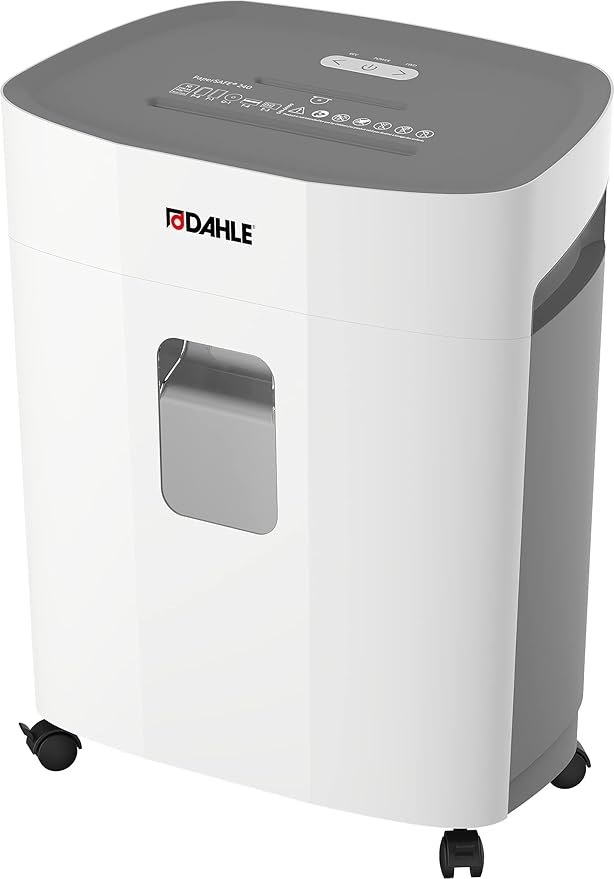 Dahle PaperSAFE PS 260 Paper Shredder, Oil Free, Jam Protection, Security Level P-4, 12 Sheet Max, Shreds CDs, Staples, Paper Clips & Credit Cards
