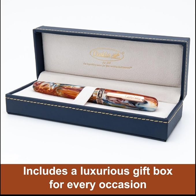 Conklin 1898 Fountain Pen, Misto Orange - Flex Nib | Luxury Writing Instrument with Unique Resin Blend | JoWo Stainless Steel Nib Made in Germany | Ideal for Pen Enthusiasts