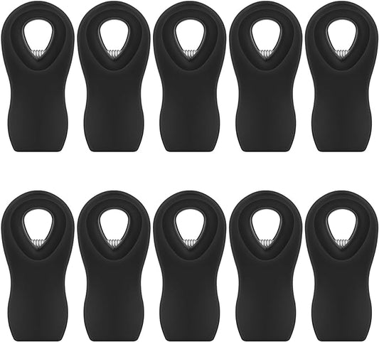 Magnetic Chip Clips, 10 Pack Plastic Bag Clips with Magnet, Black Snack Clips for Food Storage and Refrigerator