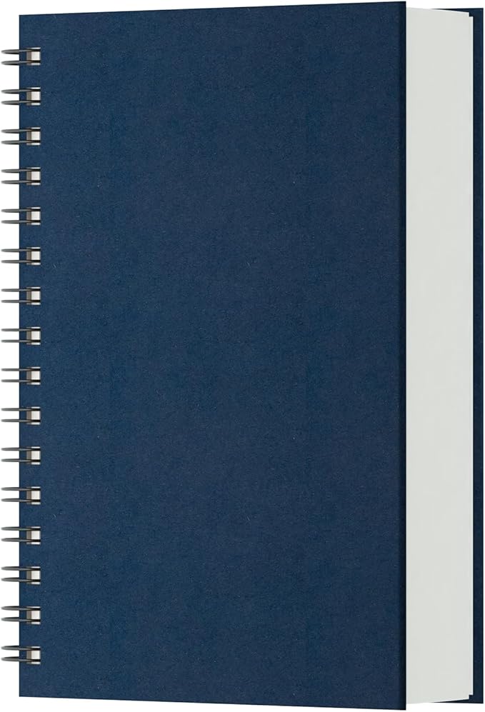 EUSOAR Blue Journal, 1 Pack A5 5.5"x8.3" Hardcover Spiral Lined Notebook College Ruled, 240 Pages(120 Sheets) Writing Pads Professional Notebook for DIY Note Taking School Business Work Office Diary
