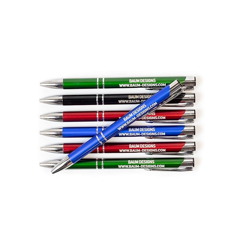 Bulk Personalized Pens Custom Engraved Ballpoint Pens (12 Pens, Red)