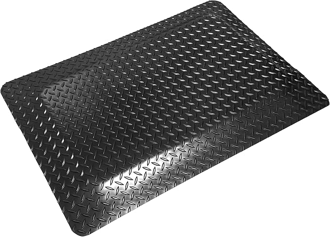 Rhino Mats, American Classic Diamond Anti-Fatigue Mats, Industrial Ergonomic Comfort Standing Mat for Work, Home, Garage, Office, Kitchen or Anywhere (Black 1" Thick, 4 FT. x 16 FT.)