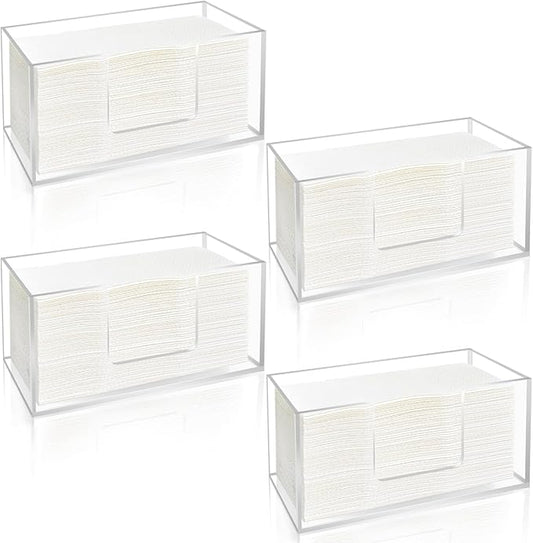 4Pack Acrylic Paper Towel Dispenser, Napkin Holder for Bathroom, Kitchen & Countertop – Paper Towel Holder Z-Fold/C-Fold/Multi-Fold Holder, Shatter-Resistant & Space-Saving (4)