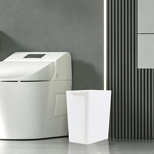 4.5 Gallon Deskside Plastic Wastebasket Rectangular, Open Garbage Container Basket for Office and Home, 3 Packs, White