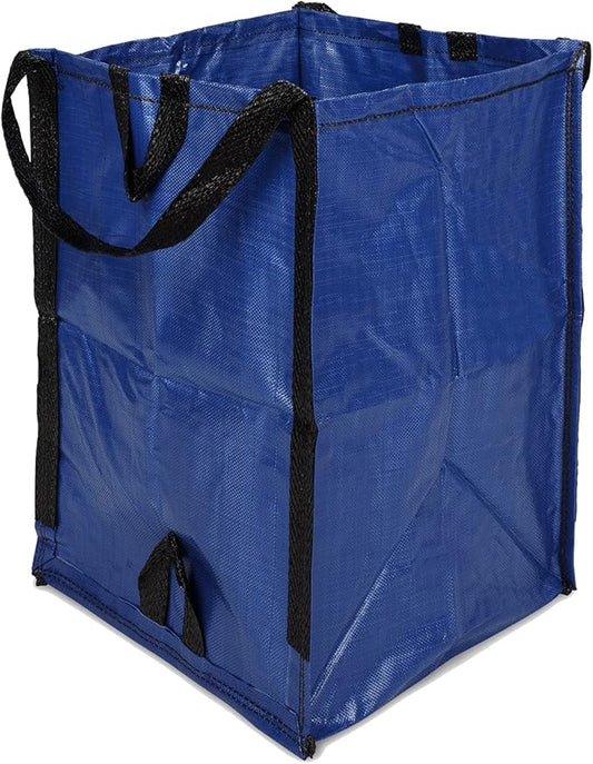 DURASACK Heavy Duty Home and Yard Bags 48-Gallon Reusable Self-Standing Lawn and Leaf Bags Garbage Can with Reinforced Handles, Blue