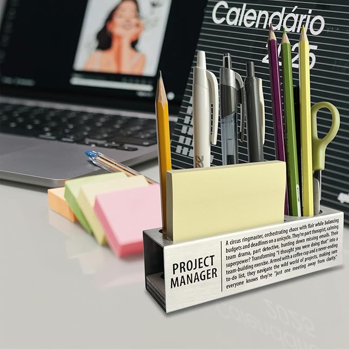 Project Manager Definition for Women, Men, Project Manager Office Supplies Desk Decor Pen Pencil Holders WCC47