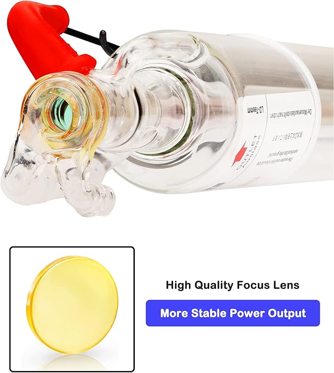 LD-Teemm CO2 Laser Tube, 50W CO2 Laser Tube with Coating 50 watt Length 800mm Dia. 50mm, Wire Pre-connected for CO2 Laser Cutter Laser Engraving Cutting Machine