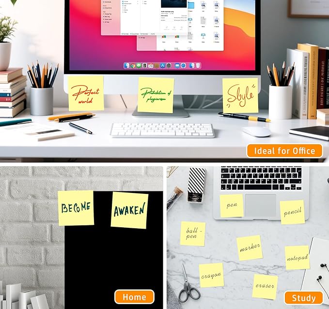 2 x 1.5in Sticky Notes Mini, Yellow Sticky Notes,1600pcs Notes Pads Small Memo Pads,100 Sheets/Pad Strong Self-Stick Pads, Bulk Tiny Pads Easy to Post Notes for Home, Meeting(16Pack)