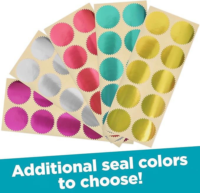 MaxMark Notary Seal Round Pink Embosser for Rhode Island State - Includes Gold Burst Seal Labels (50 Count)