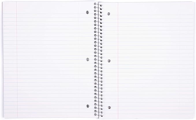Mintra Office Durable Spiral Notebooks, 1 Subject, (Black, Wide Ruled 3 Pack), 100 Sheets, Poly Pocket, Moisture Resistant Cover, Strong Chipboard back, For School, Office, Business