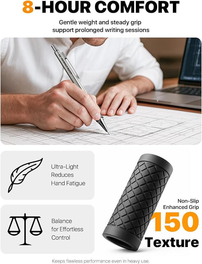 Four Candies Metal Mechanical Pencil Set - 6PCS 0.5mm Art Mechanical Pencils & 360PCS HB Lead Refills & 3PCS Erasers & 9PCS Eraser Refills, Drawing Mechanical Pencils for Writing, Sketching-With Case