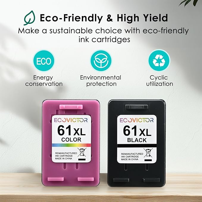 61XL Ink Cartridge Replacement for HP 61 XL (Black Color Combo Pack) for HP61 HP61XL for 4500 5530 4630 2540 4502 2542 4635 5535 4501 3050 2541 3510 2620 2514 3512 1000 1010 1510 Printers