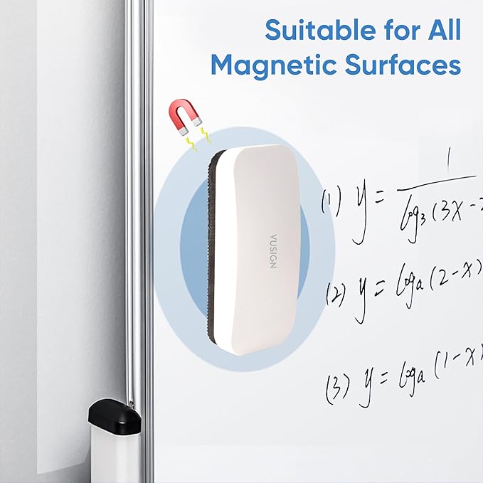 VUSIGN Magnetic Dry Erase Whiteboard Eraser, Glass Board Eraser for Dry Erase Board, Glass Board, Calendar Board, Office, Home,School Supplies, 2 Pack