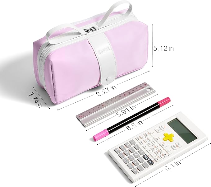 Sooez Big Capacity Pencil Case, Extra Large Pencil Pouch with Zipper Pocket, Wide Opening Pencil Bag, Portable Stationery Organizer, Cute Aesthetic School Office Supplies for Teens Girls, Sky Blue
