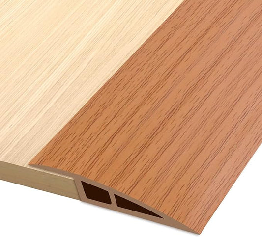 Vinyl Door Threshold Flooring Transition Strip Self Adhesive Carpet Edging Strip for Laminate Doorway Edge Threshold from 1/5" to 2/5" (Yellow Wood Grain, 6.6 Ft)