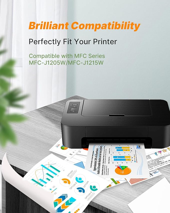 LC404 LC 404 Ink Cartridges for Brother Printer Ink LC404 Replacement for Brother LC404 Ink Cartridges LC404XL LC 404 XL for MFC-J1205W MFC-J1215W MFC J1205W J1215W (Black Cyan Magenta Yellow, 4 Pack)