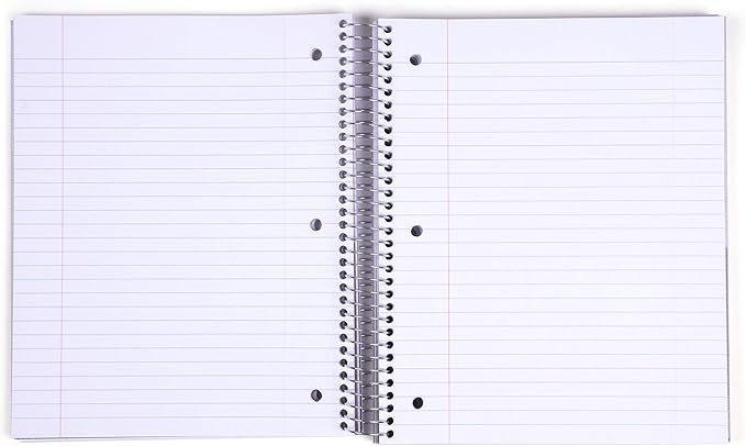 Mintra Office Durable Spiral Notebooks, 5 Subject (Orange, Wide Ruled 1pk)