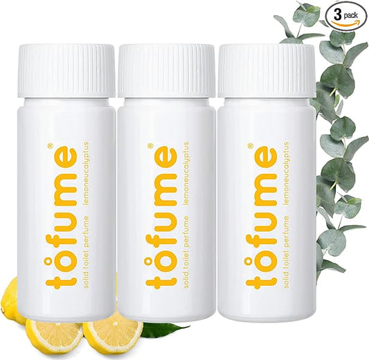 Effervescent Bathroom Air Freshener - Lemon Eucalyptus - Toilet Deodorizer, Bathroom Odor Eliminator, Toilet Freshener, Flushable Air Freshener Toilet Tablets, 3 Pack (90 Tablets)