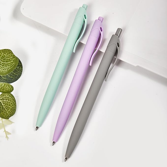 BallPoint Pens, 100 Pack (BLACK Ink),Bulk Pens, Grey Barrel,Click Pens for Office Home and School, Retractable Ballpoint Pens, Medium Point, 1.00MM (Grey)