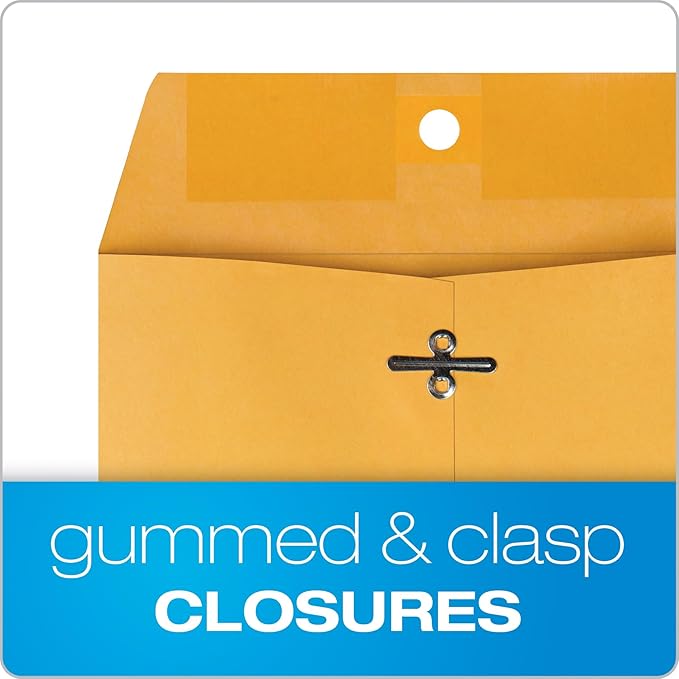 Quality Park Clasp Envelopes 100-Pack and Dab-N-Seal Envelope Moistener 4-Pack