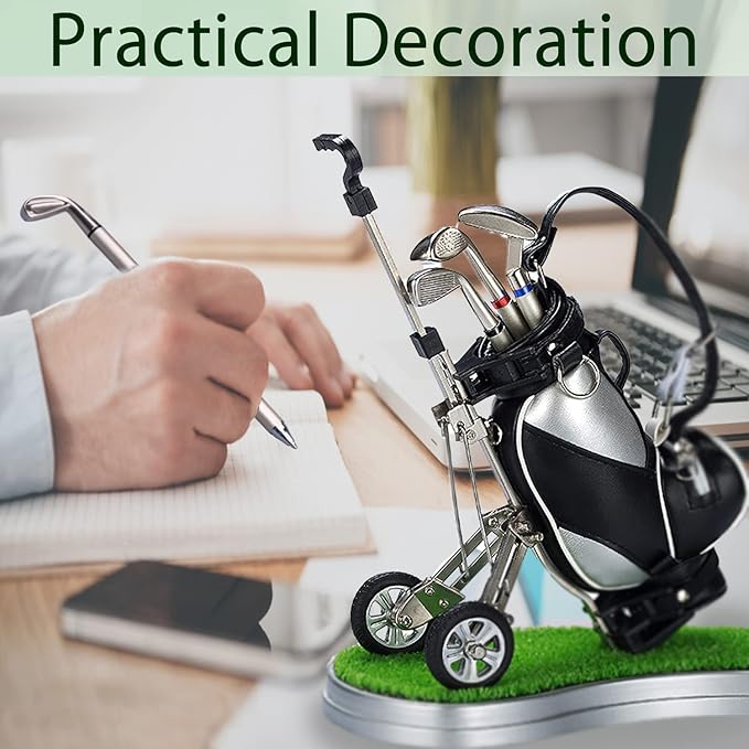 Gifts for Men, Golf Pen Holder Desk Accessories for Men Women Golfers, Birthday Graduation Gifts for Him Her, Dad Gifts for Dad Husband from Daughter Son Wife, Funny Home Office Decor Gadgets for Boss