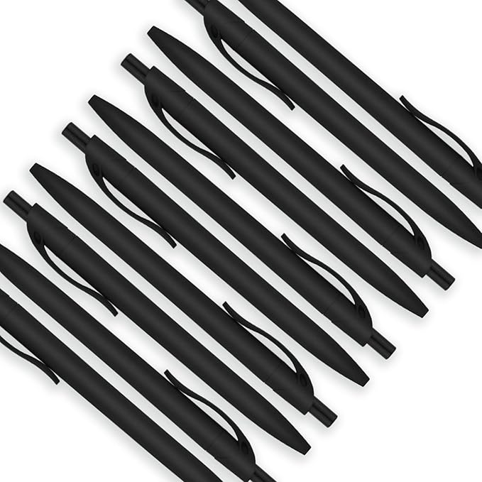 deegtran Pens Bulk, 400 Pack No Bleed Black Barrel Click Pens, Wholesale Retractable Ballpoint Pens, Pens Medium Point, Smooth Ink Pens, 1.0MM Black Ink